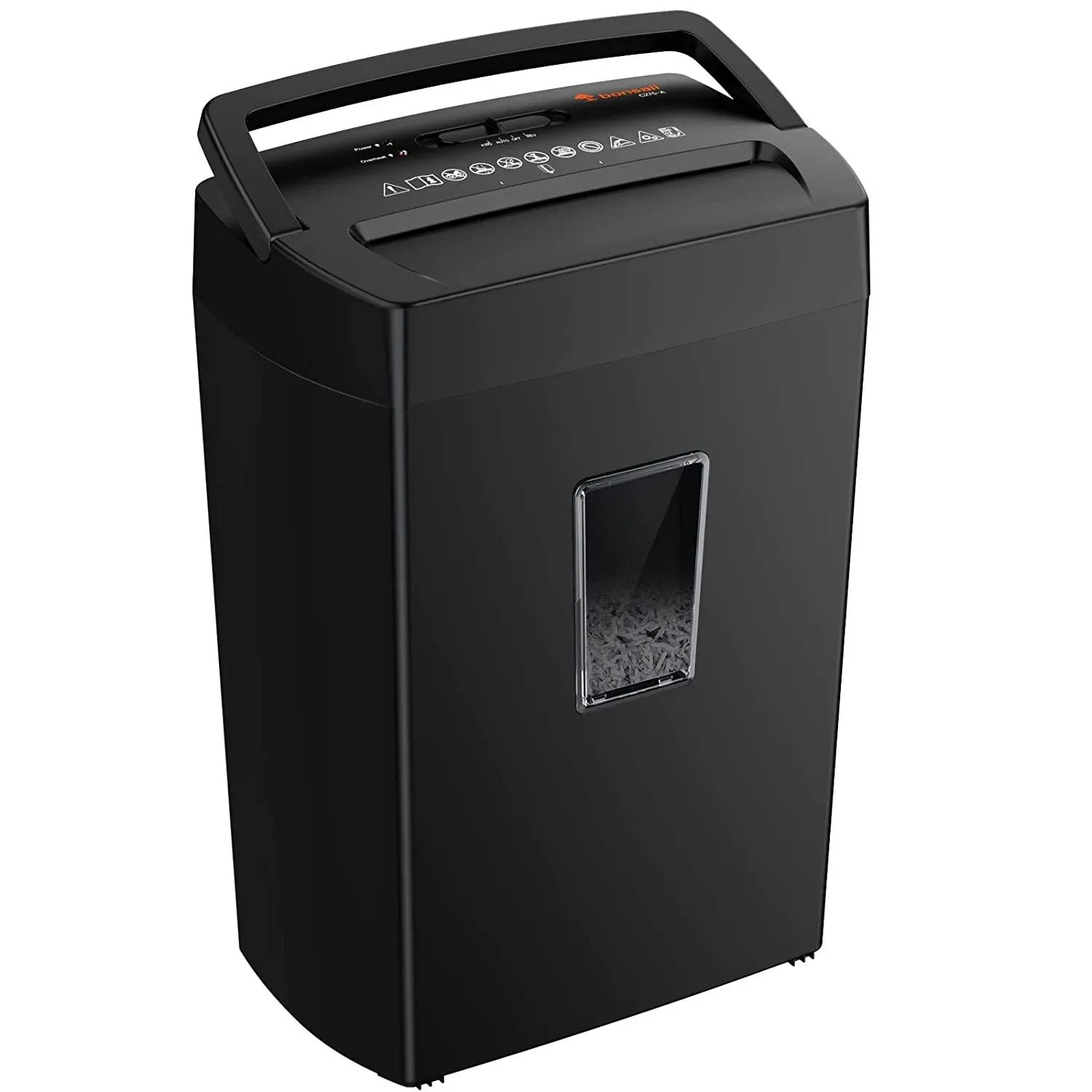 Bonsaii 12-Sheet Cross Cut Paper Shredder, 10-Minute 5.5 Gal Home Office Heavy