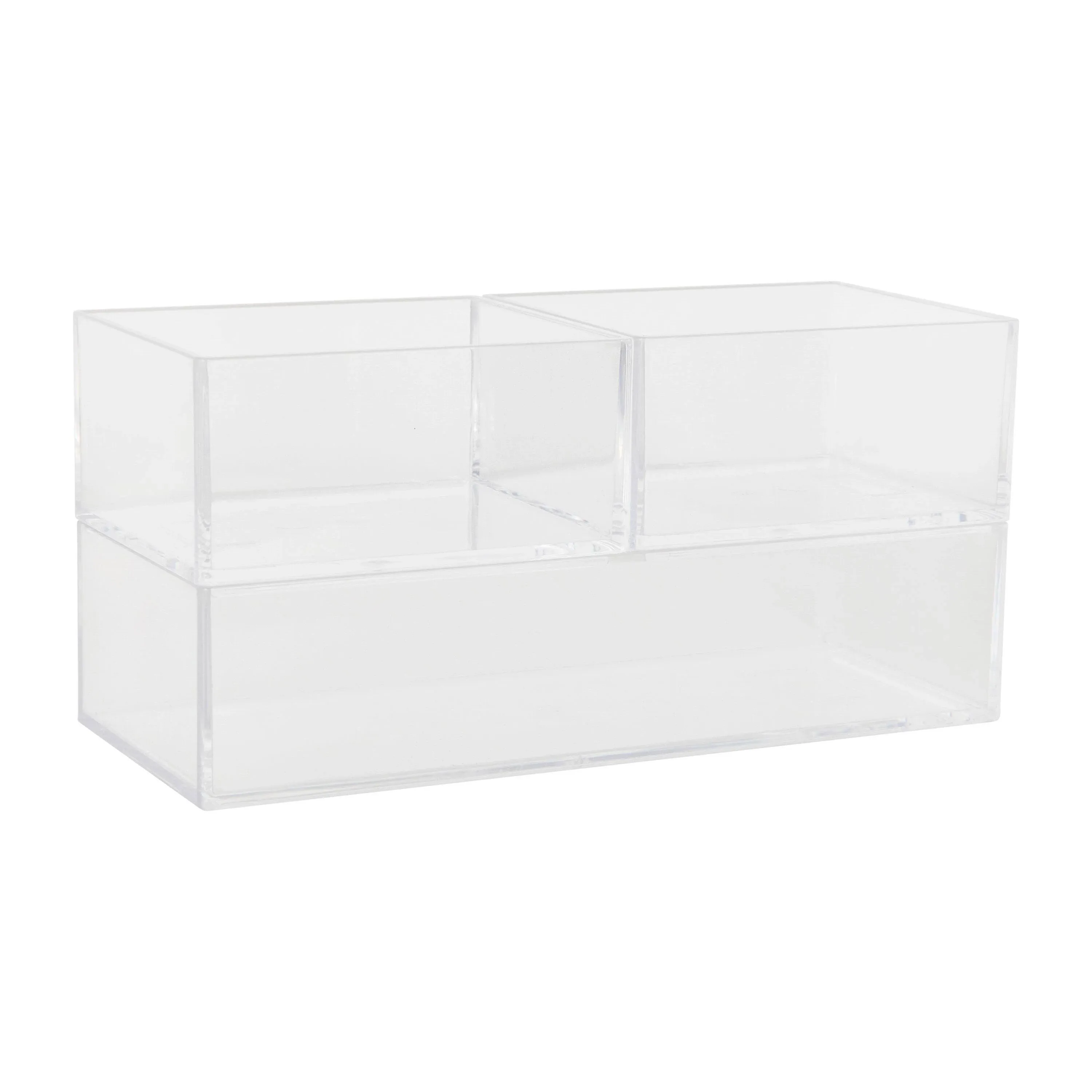 Martha Stewart Brody Stack & Slide Plastic Tray Office Desktop Organizers, 2"H x ...