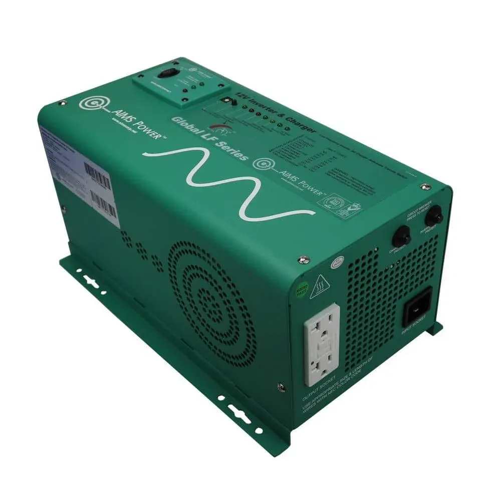 Aims PICOGLF12W12V1<wbr/>20AL Universal 1250W Low Frequency Pure Sine Inverter Charger