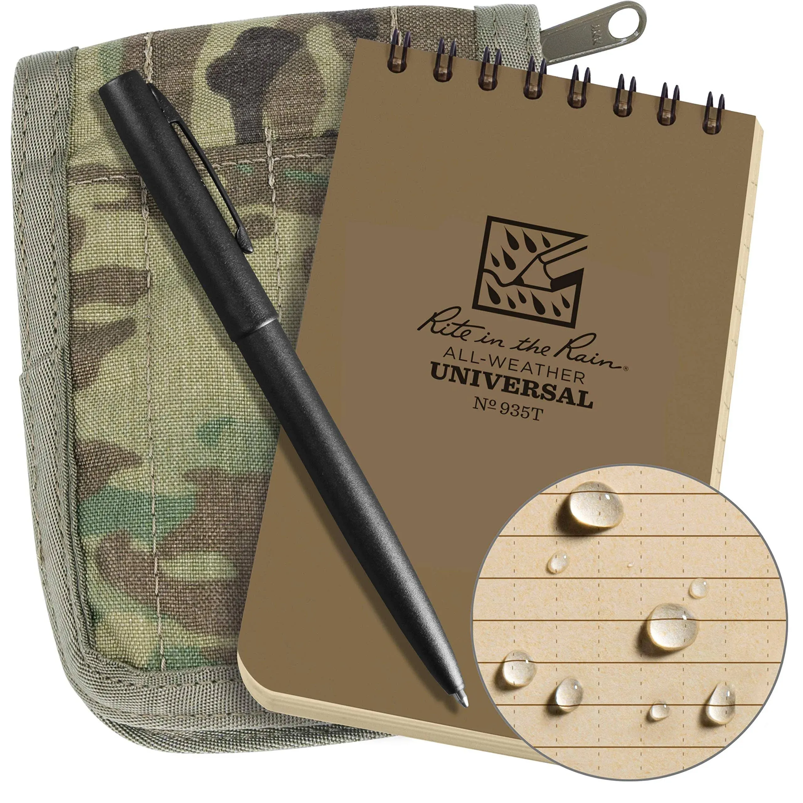 Rite in the Rain #935 T Tan 3-Pack Shirt Pocket Tactical Spiral Notebook  F9