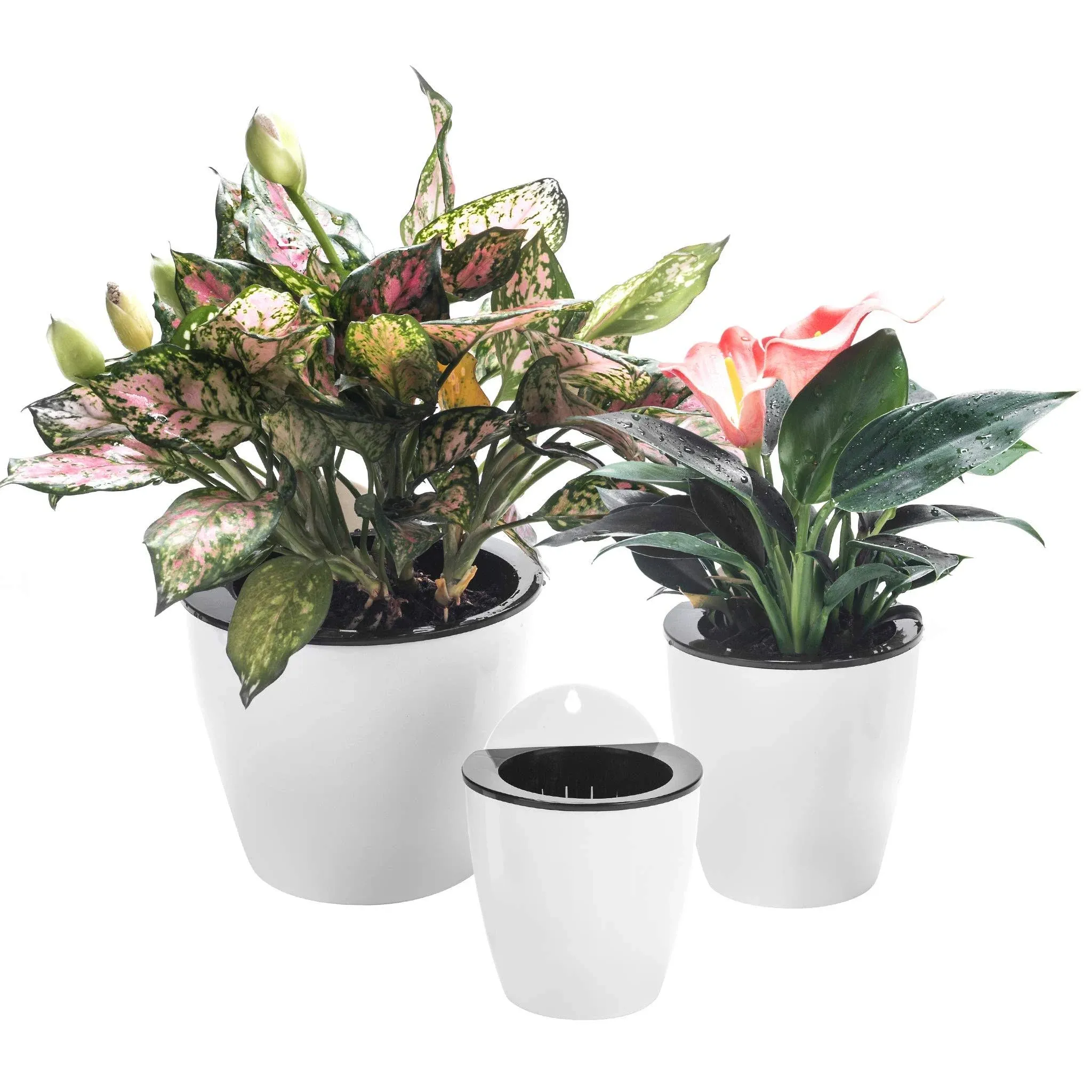 ORIMERC 3 Pack Hanging Planter Pots Self Watering (Small+Medium+Large)