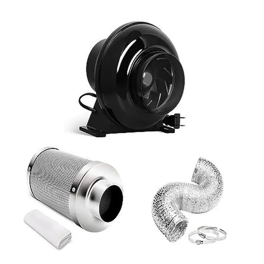 iPower 4 Inch 230 CFM Inline Fan Circulation Vent Blower Air Carbon Filter 8 ...