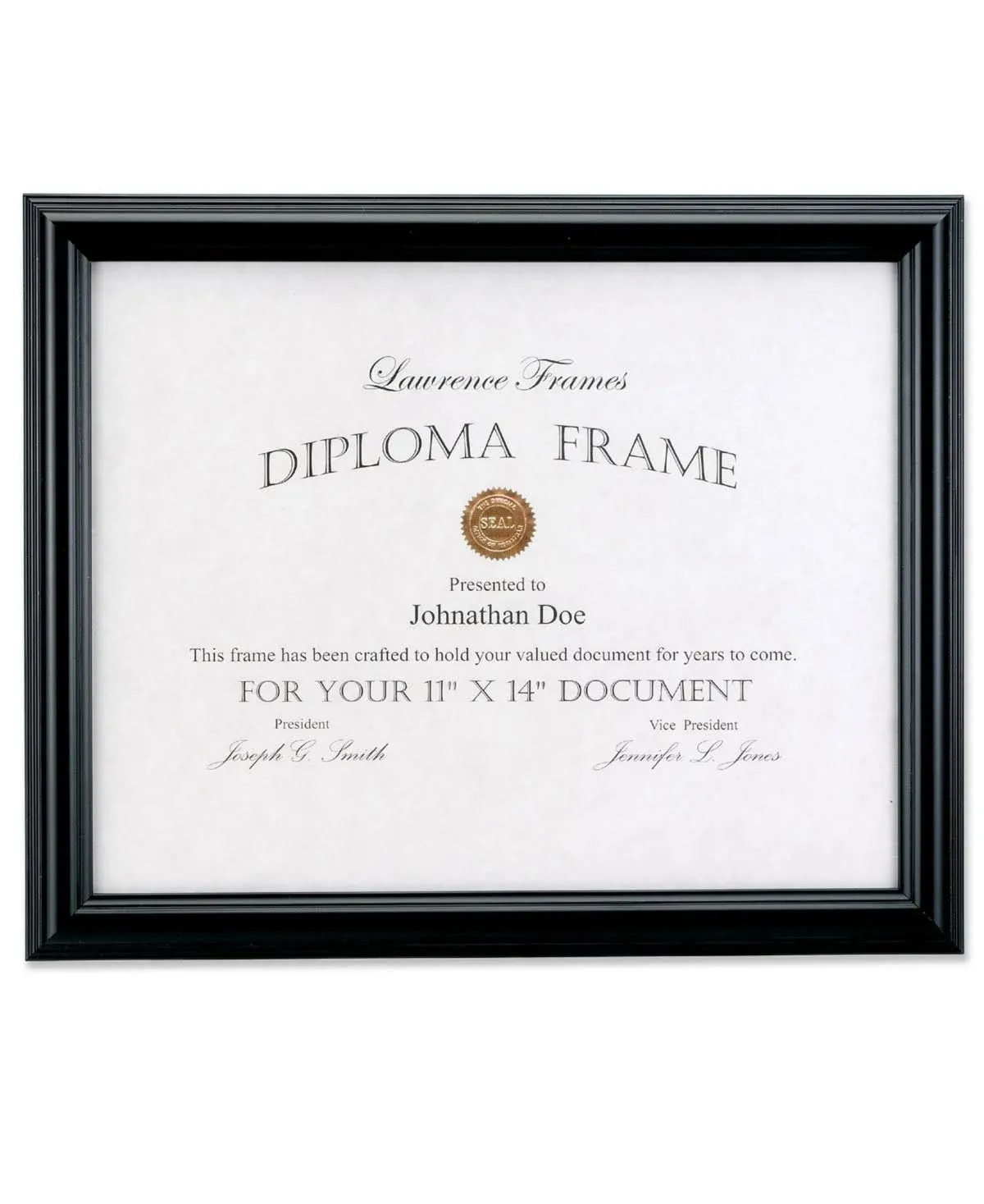 Lawrence Frames Black Diploma Frame, Domed Top, 11x14