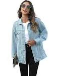 Women's Oversized Distressed Denim Jacket