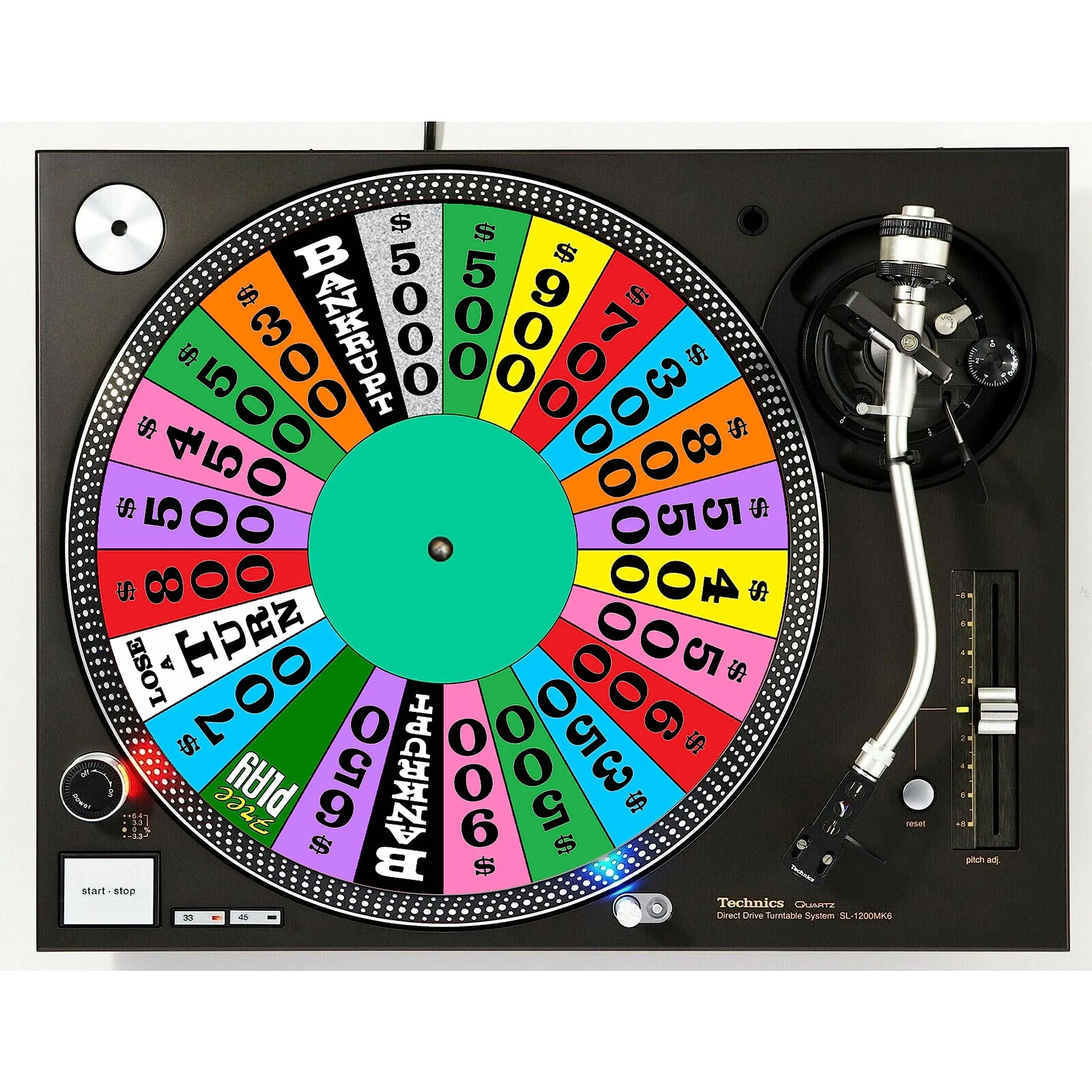 DJ Game Show #1 Fortune Wheel 12" inch Slip Mat Turntable Slipmat DJ Platter Pad x1