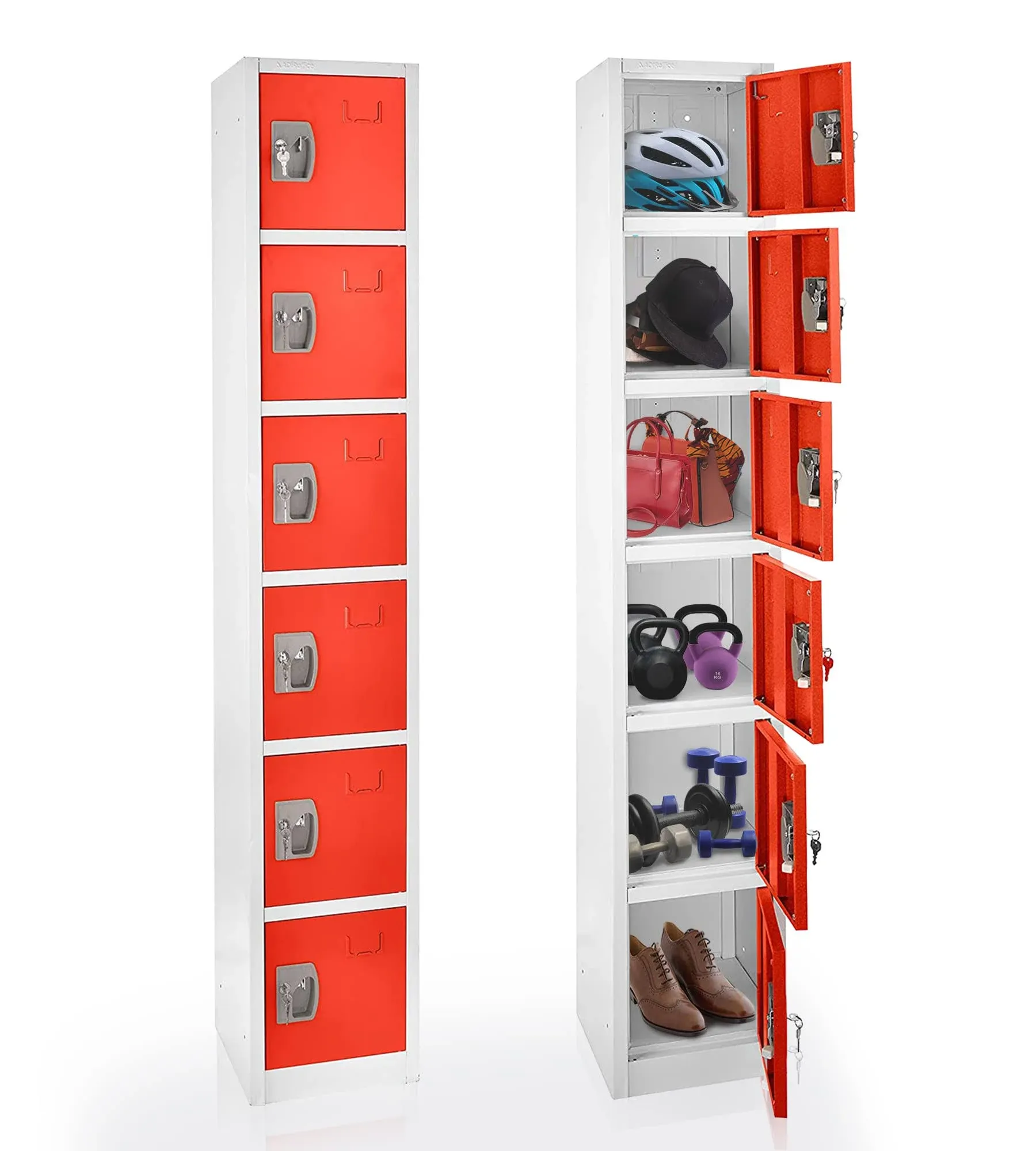 72" H x 12" W 6-Compartment Steel Storage Locker