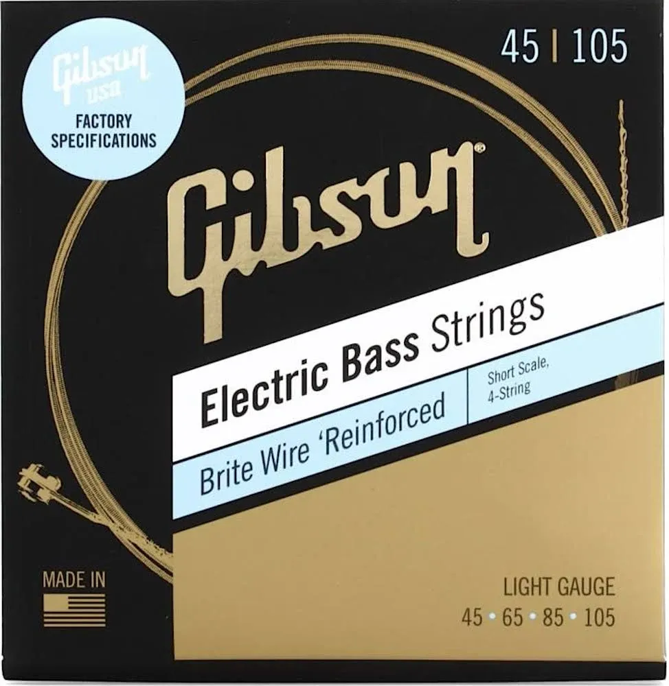 Gibson Brite Wire Electric Bass Strings, Short Scale - Light Gauge