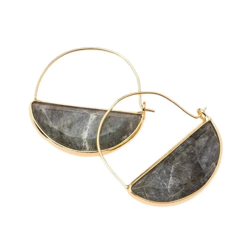 Stone Prism Hoop Earring