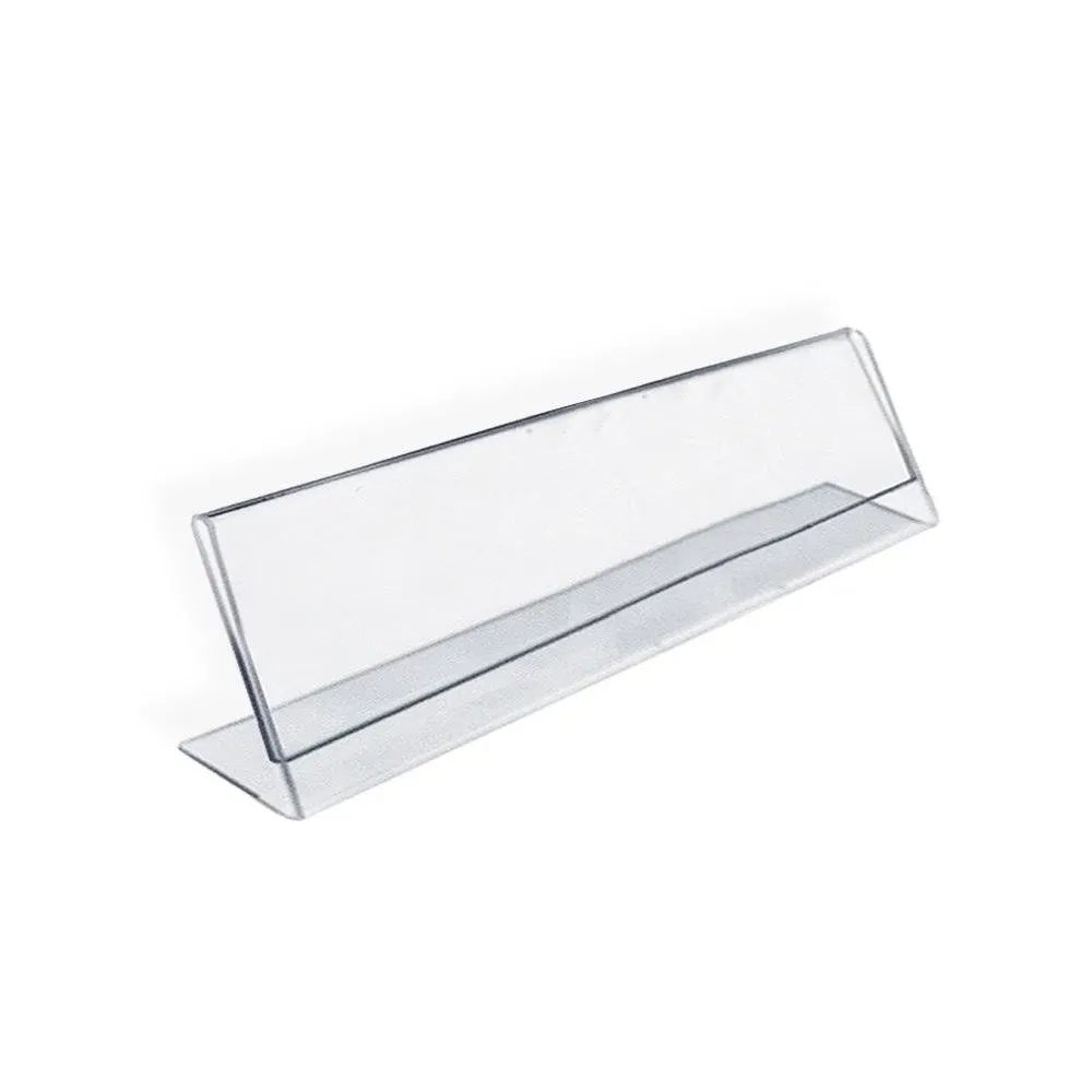 Azar 112702 6 inch W x 2 inch H L-Shaped Acrylic Sign Holder, 10Pack