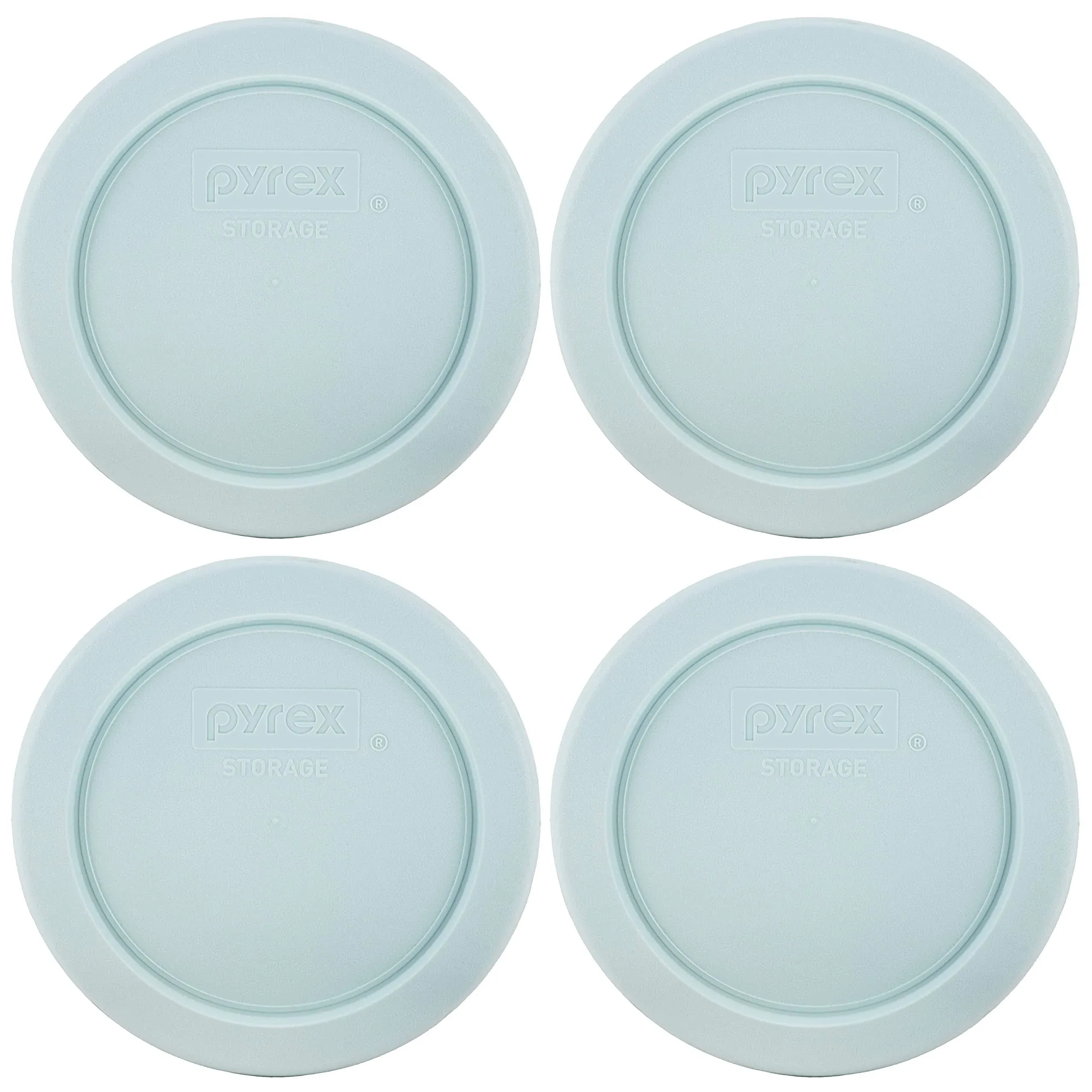 Pyrex 7202-PC 1 Cup Muddy Aqua Blue Storage Replacement Lid (4-Pack)