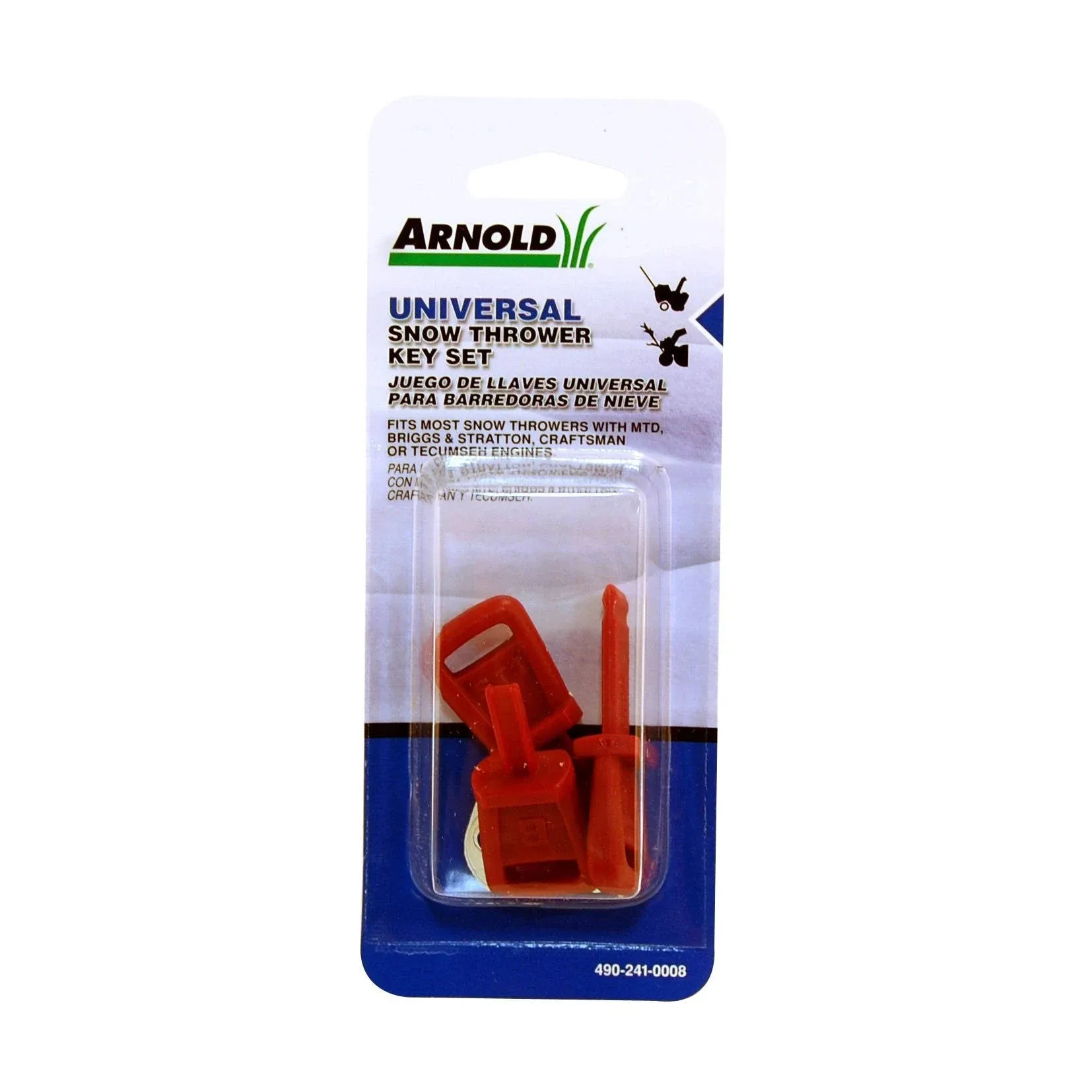 Arnold 490-241-0008 Univ Snowthrwr Key Set, No Size, Red