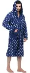 Mens Hooded Soft Fleece Robe-Plush Long Bathrobes,Smal<wbr/>l-Medium Fire Streaks