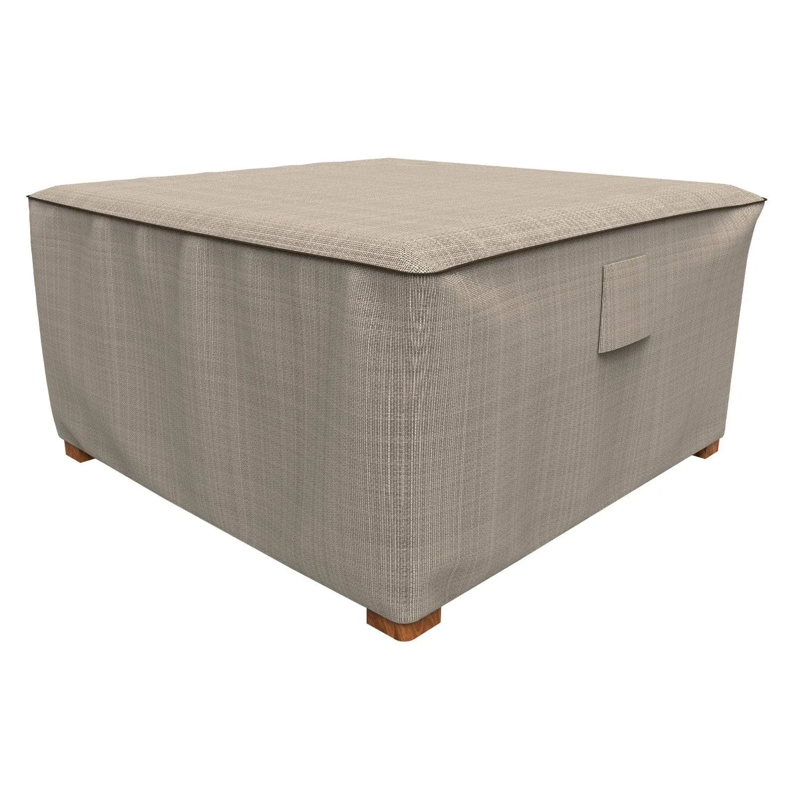 Budge P4A02PM1 English Garden Square Patio Table Cover / Ottoman Cover Heavy Duty and Waterproof, Extra Large, Tan Tweed