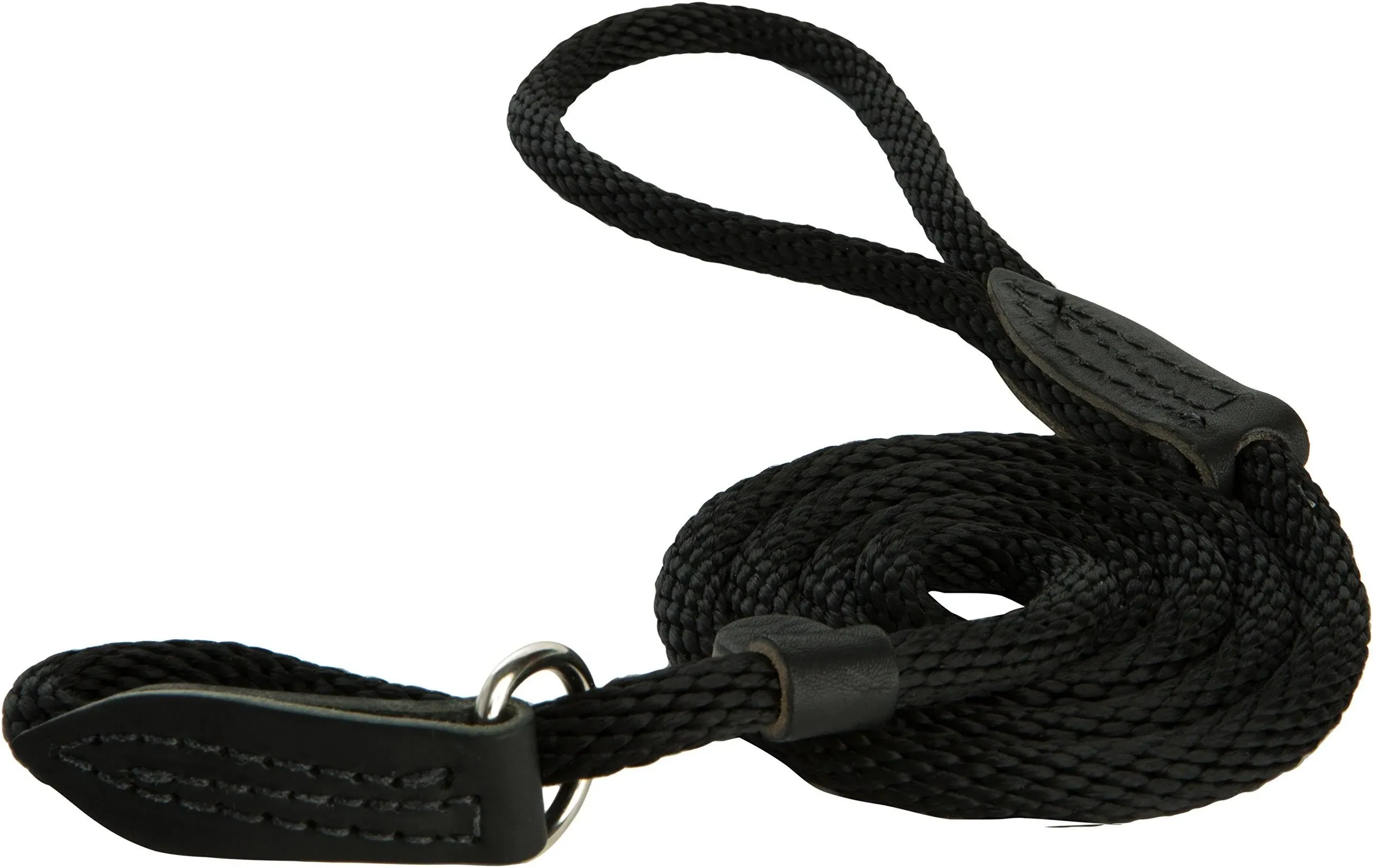 Leather Brothers British Rope Slip Dog Lead, Black, 6-ft