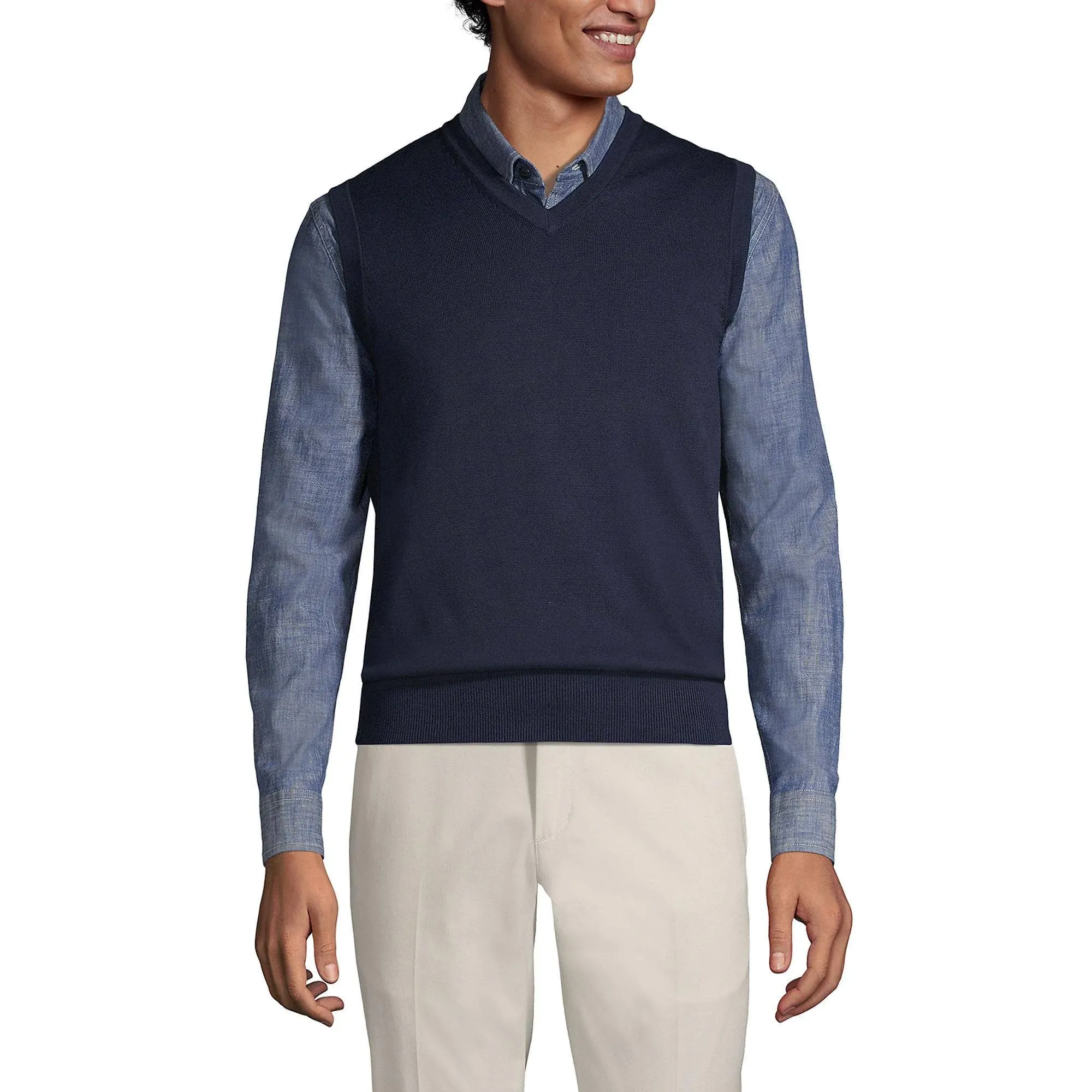 Big & Tall Lands' End Fine-Gauge Supima Cotton Sweater Vest