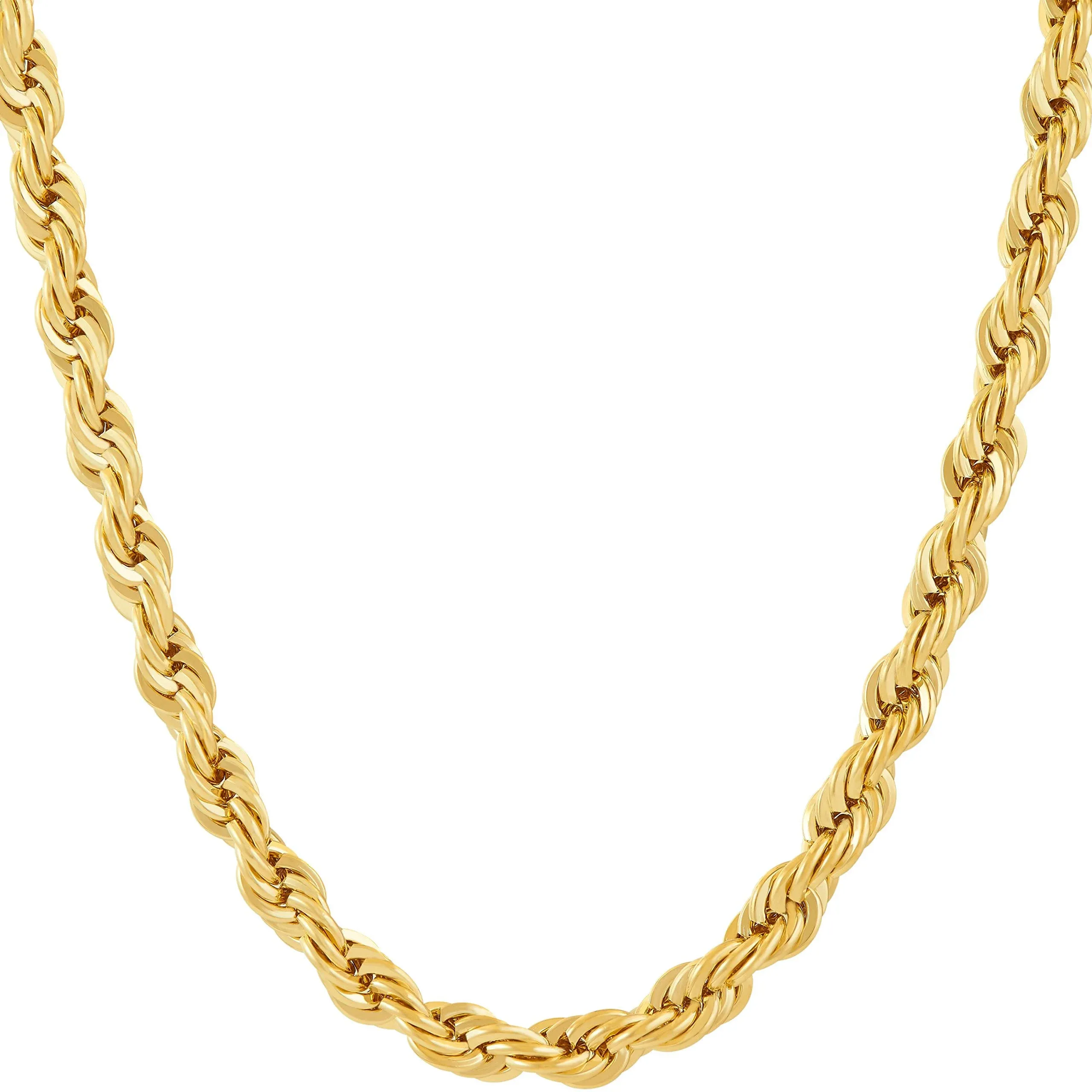 Lifetime Jewelry 6mm Rope Chain Necklace (Gold, 20)