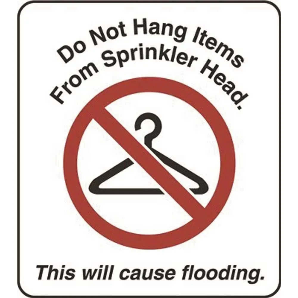 Hy-Ko Products Don't Hang Items on Sprinkler Placard, 25 per Pack,