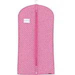 HANGERWORLD Pink Polka Dot Suit and Dress Garment Bags for Storage - 45inch x 22inch - Breathable Clothes Covers Protecting Dusts Closet Storage