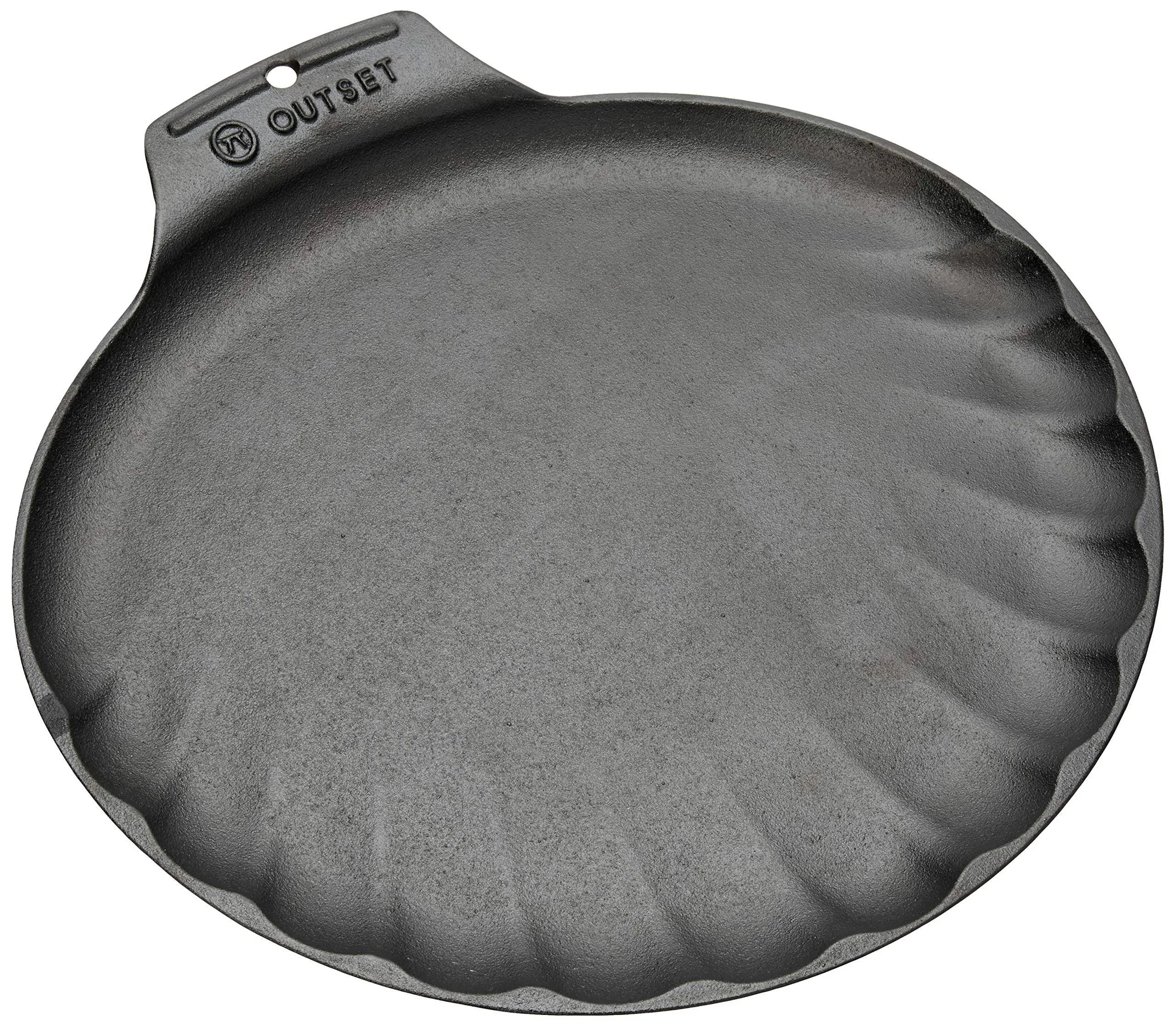 Outset 76378 Scallop Cast Iron Grill and Serving Pan