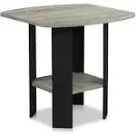 Furinno Simple Design End/Side Table, Oak Grey/Black