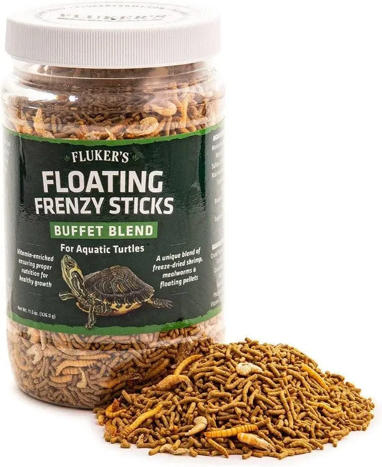 Flukers Floating Frenzy Buffet Blend for Aquatic Turtles 46 oz (4 x 11.5 oz)