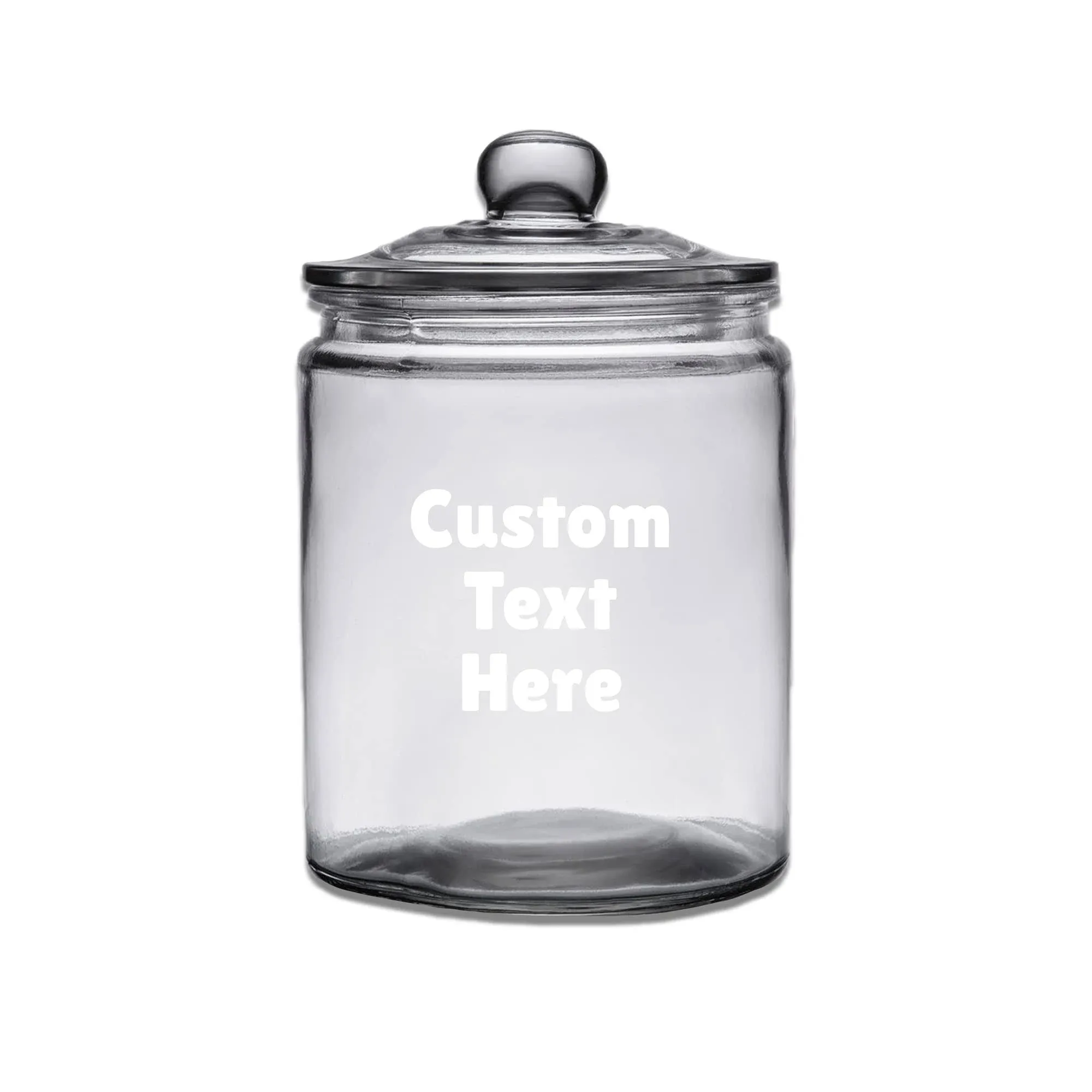 Personalized Glass Treat and Cookie Jar Engraved and Customized with Your Personalized Text,(CG06)