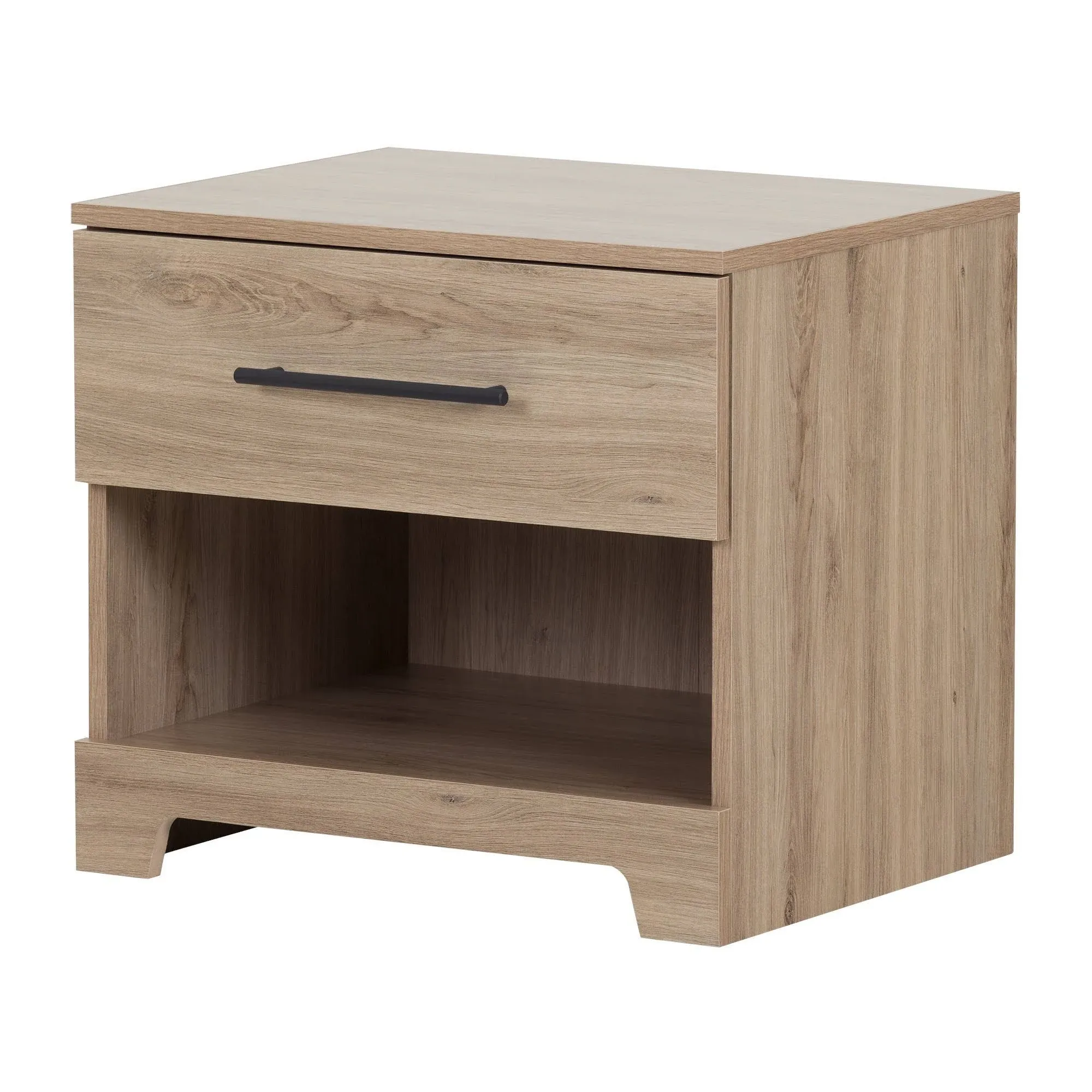 South Shore Primo 1-Drawer Nightstand Rustic Oak