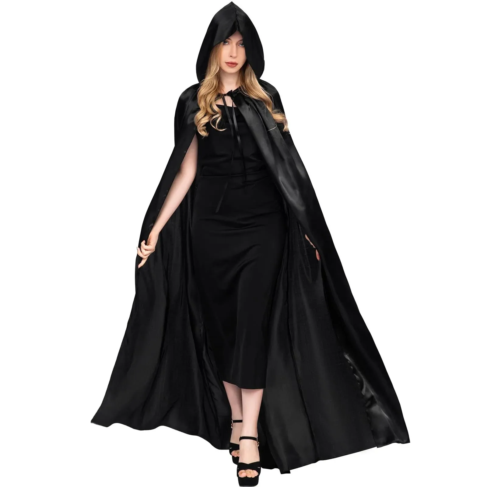 Myir JUN Unisex Hooded Cloak Robe Costume Halloween Hooded Full Length Hooded Cloak Halloween Christmas Fancy Cape Costumes