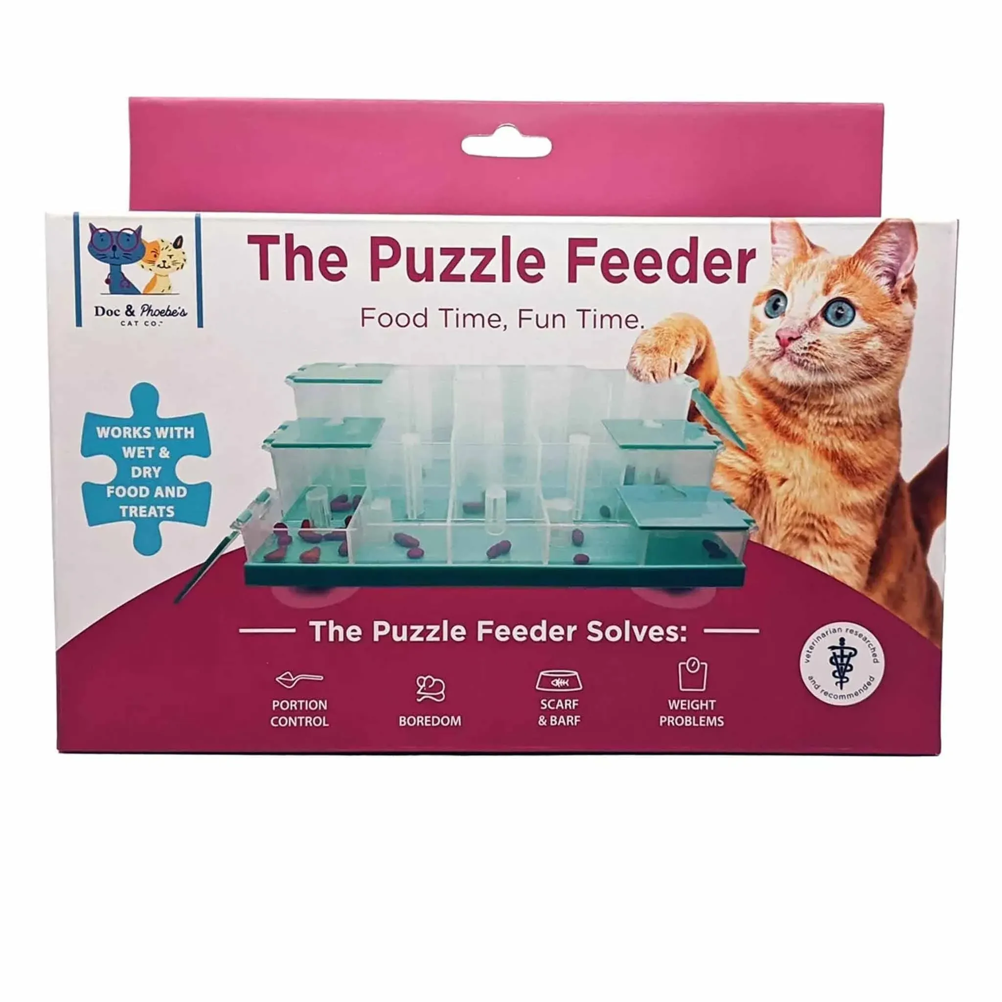 Doc & Phoebe's Puzzle Feeder for Cats, Multi (33052)