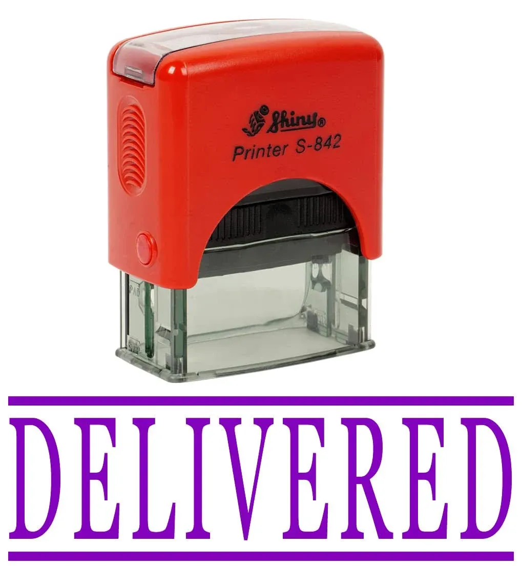 Delivered Self Inking Rubber Stamp Office Stationary Custom Shiny Stamp