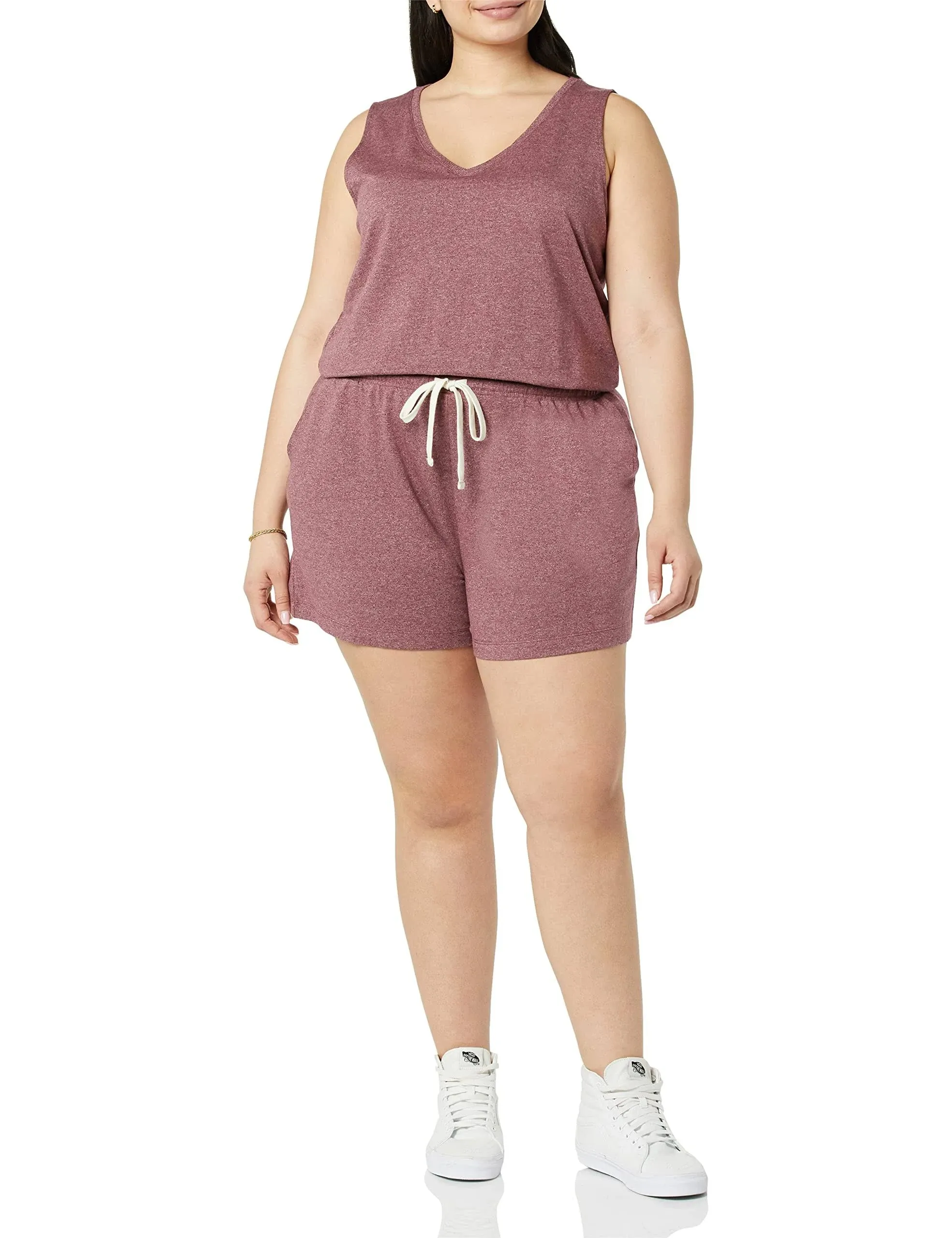 Amazon Essentials Maroon Drawstring Romper in size XXL