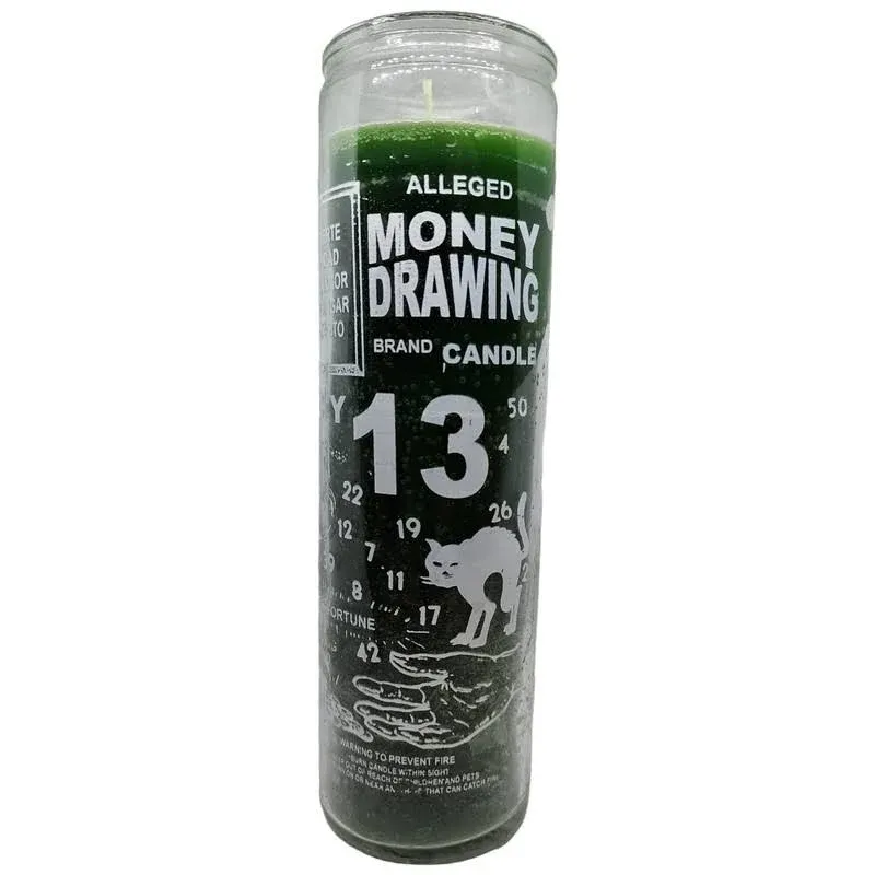 Indio 7 Day Glass Candle Money Drawing - Green