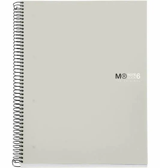 Miquelrius 8.5 x 11 6-subject Wirebound Notebook College Rule (Grey)