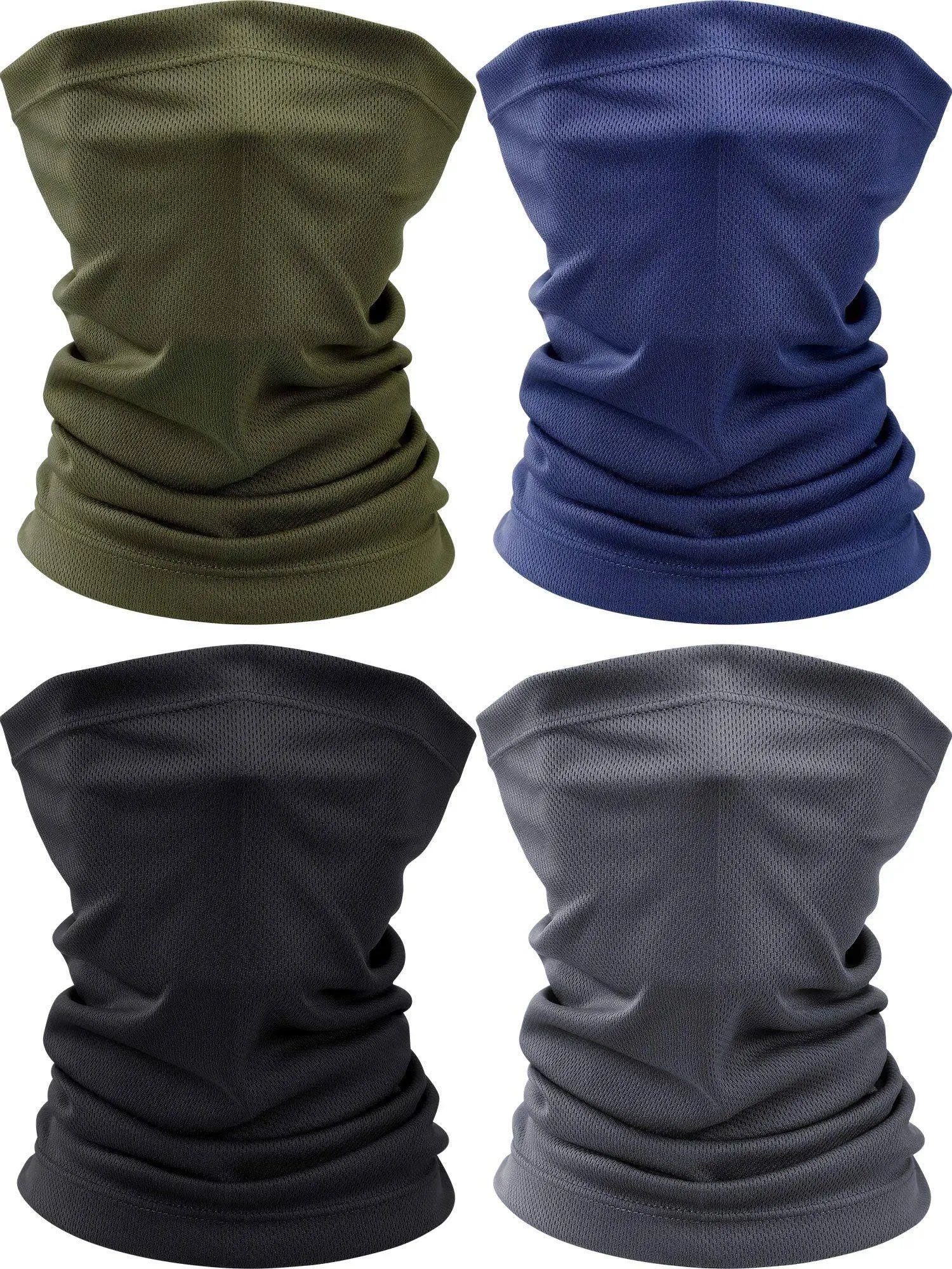 4 Pieces Neck Gaiter Face Scarf Mask Dust Sun Protection Thin Breathable Neck Gaiter Windproof()