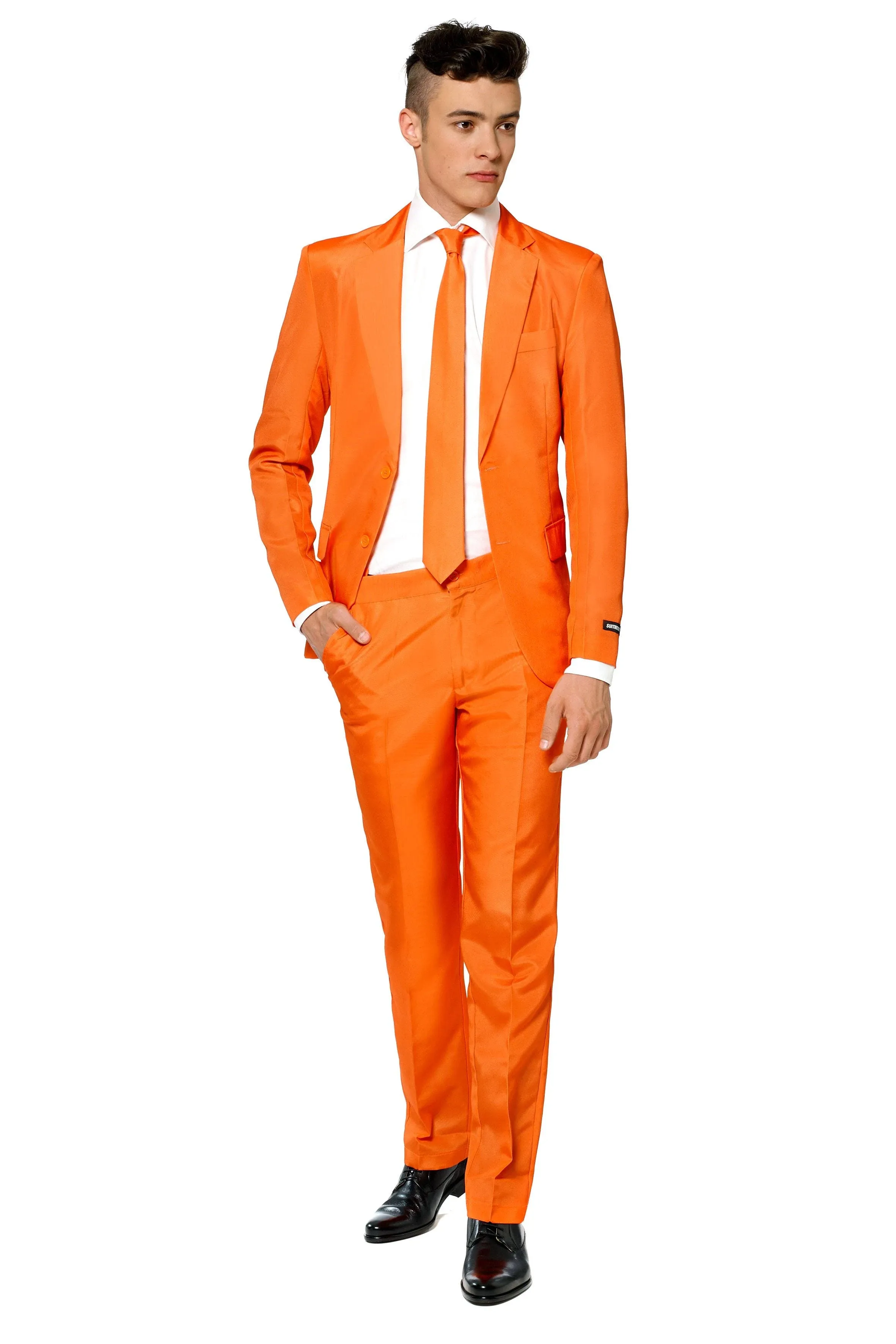 Suitmeister Men's Solid Suit Orange Size Medium