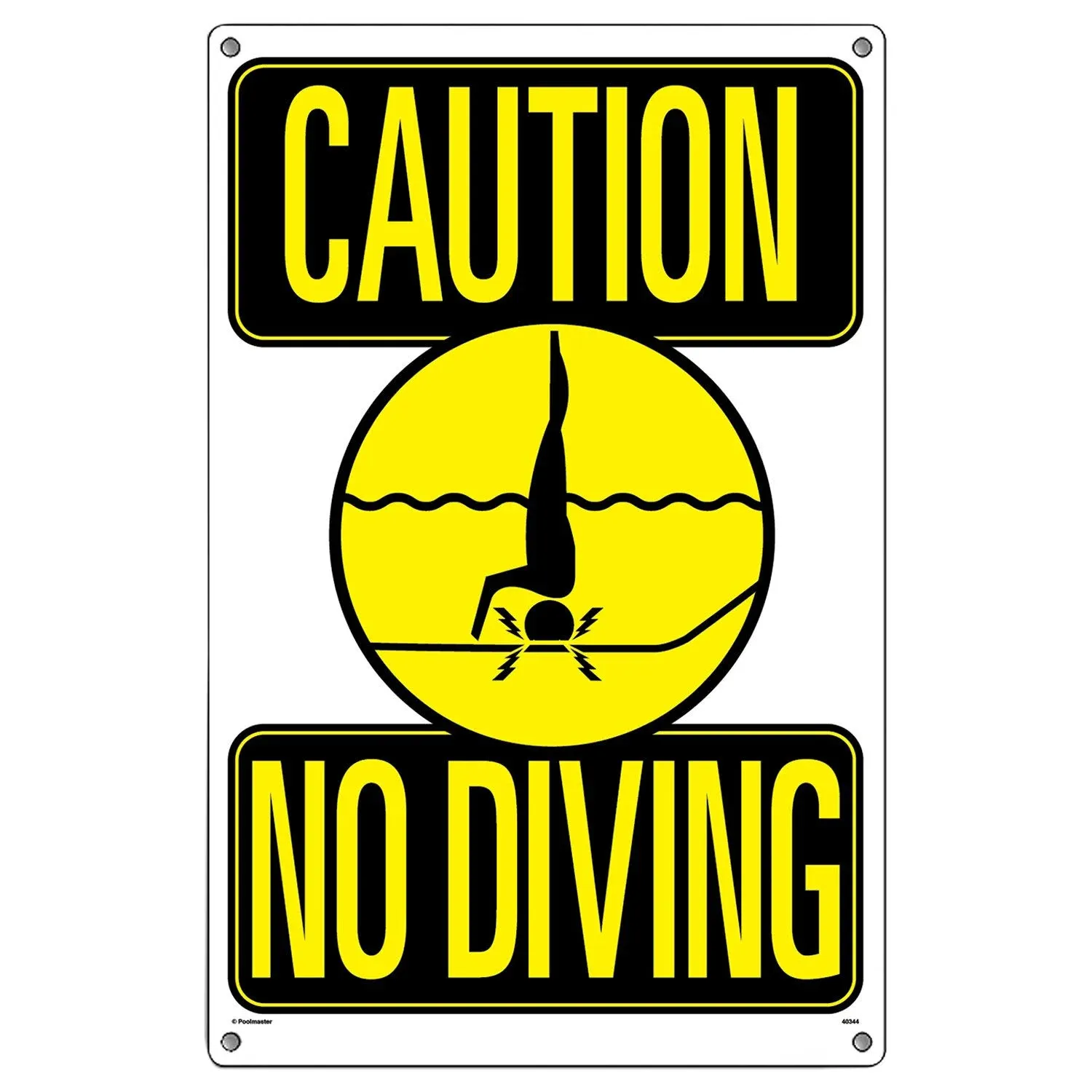 Poolmaster 40344 Caution No Diving Sign for Residential or Commercial Pools