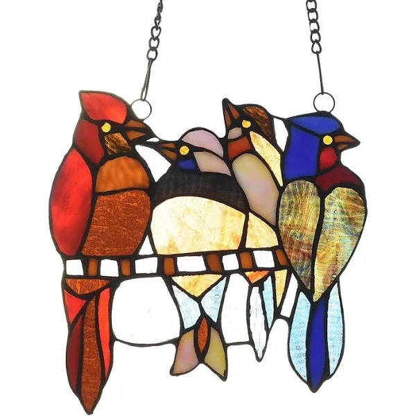 Capulina Stained Glass Birds Window Hangings Tiffany Style Handicrafts Birds ...