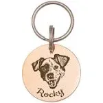 Anavia Stainless Steel Double Sided Round Name - Pet Portrait Photo Engraved Dog ...