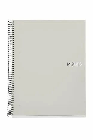 Miquelrius 6-subject Lined  Poly Notebook 8.5 x 11 - Grey