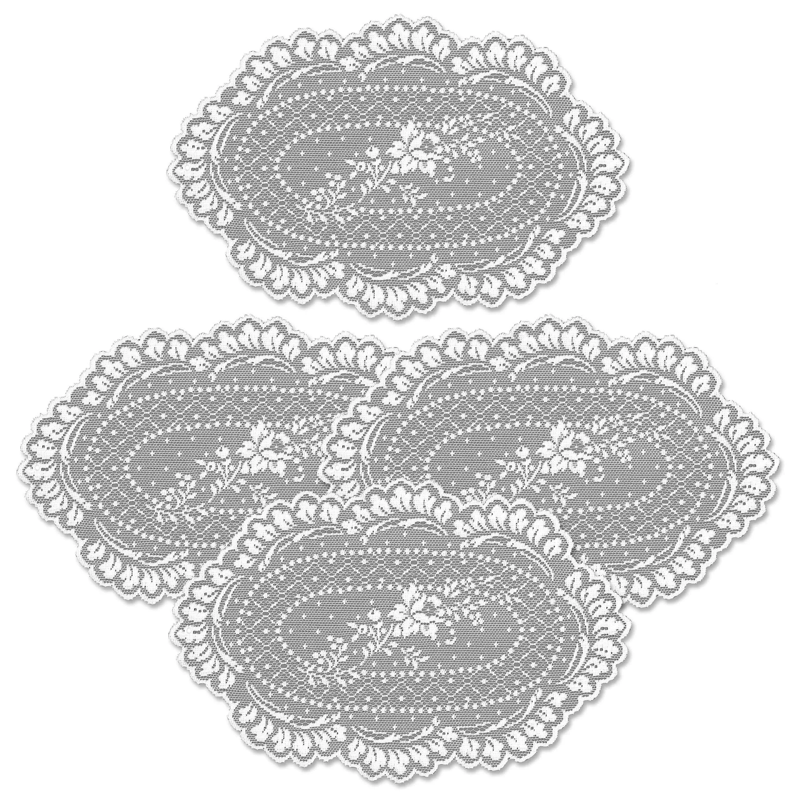 Heritage Lace 8 x 12 in. Floret Doily - White - Set of 4