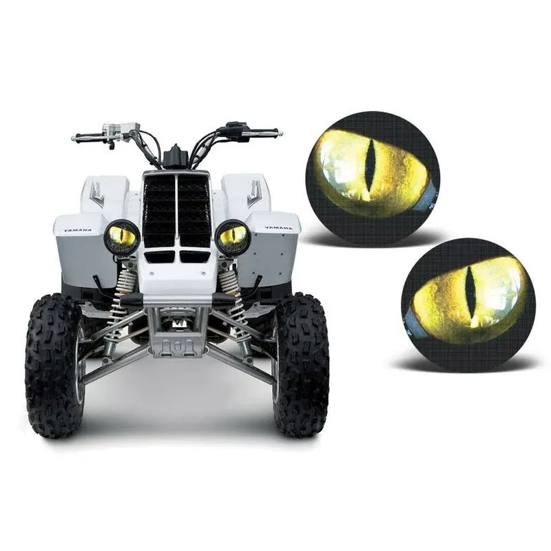 AMR Racing ATV Headlight Eye Graphics Decal Cover Compatible with Yamaha Banshee 350 1987-2005 - Eclipse Yellow