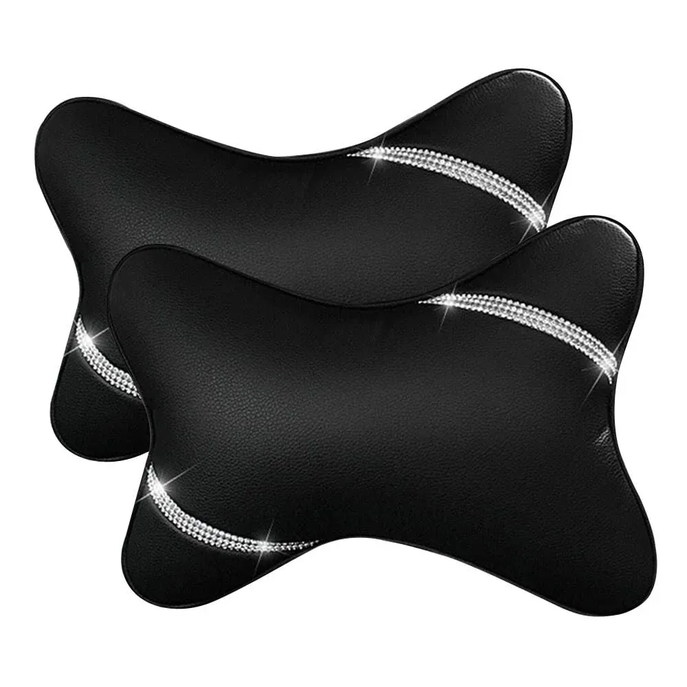 VVHOOY Car Neck Pillows Diamond Seat Auto Headrest Cushion Head Rest Neck Support ...