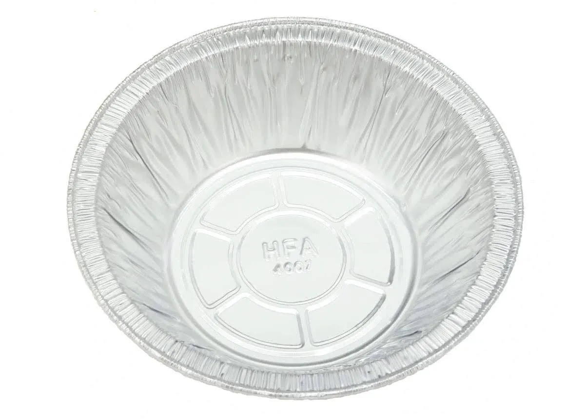 50 Count 5 3/4" Disposable Aluminum Pot Pie/Deep Individual Pie Pan 12 oz. Capacity