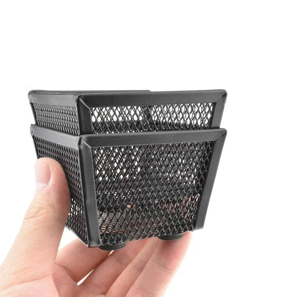 HAHIYO Stackable Paper Clip Mesh Holder cup 2.2" Height 2 Pack Black Sturdy PaperClip Holder Container for Desk Drawer Organizer Collection for Home Office School Soft Foam Feet No Sharp Edges