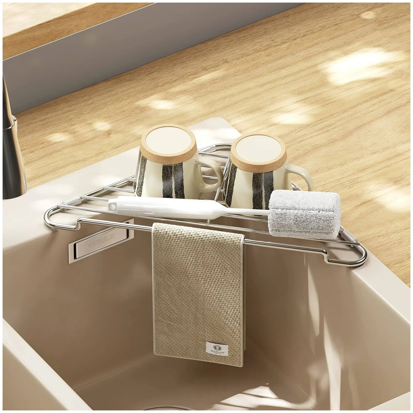 Ruosuruosu Stainless Steel Triangle Sink Dish Drying rack-premium and space ...