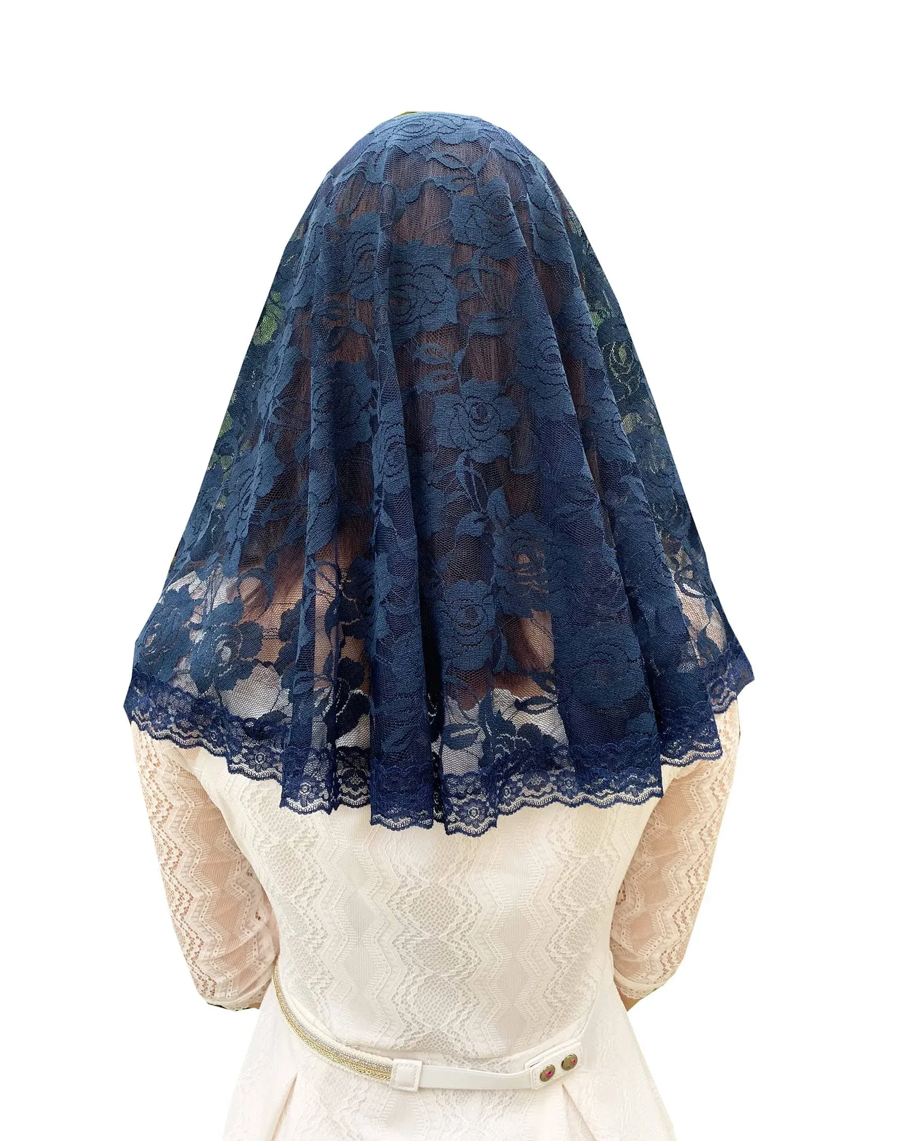 Grettytling Lace Mantilla Veil Soft and Comfortable 7 Colors Spanish Style Rose ...