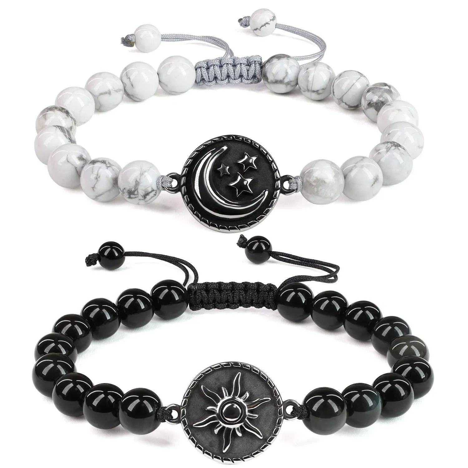 COAI My Sun and Stars Moon of My Life Obsidian Howlite Stone Yin Yang Couples ...