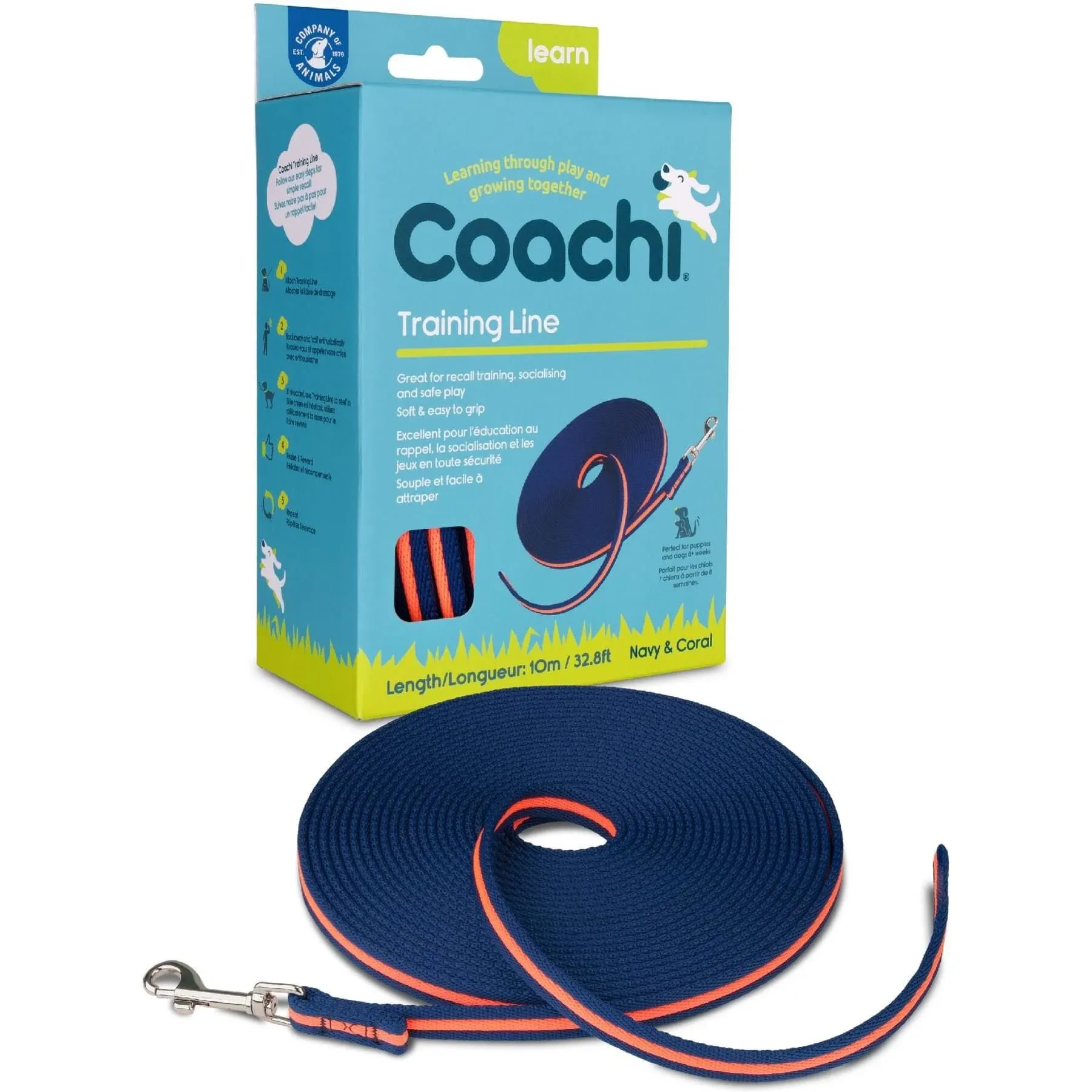 Coachi Training Line Navy & Coral 10M