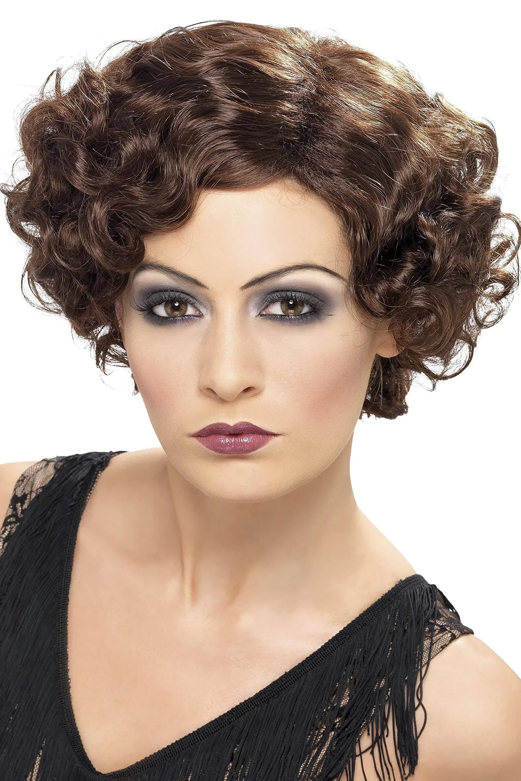 Smiffys 20s Flirty Flapper Wig, Brown