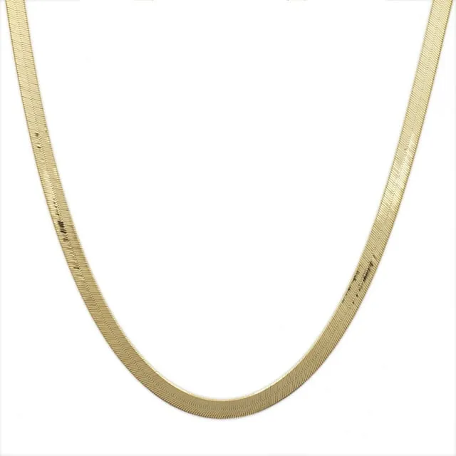 Floreo 10K Yellow Gold 3mm Super Flexible Silky Herringbone Chain Necklace